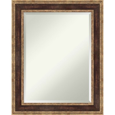 Amanti Art Ridge Beveled Framed Bathroom Vanity Wall Mirror