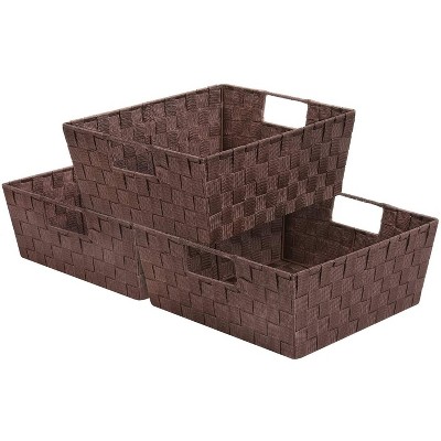 Sorbus 3-Pack Storage Basket Set - Mesh Hand-Woven, Stackable Baskets for Shelves, Closets, Bathroom and More