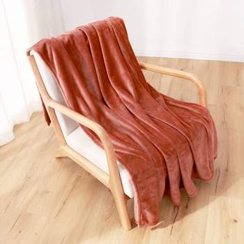 50"x60" 300 Recycled Velvetloft Throw Blanket Orange - Berkshire Blanket & Home Co.