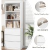 Homhougo Bookcase with Drawers 70.27 Inches Tall Bookshelf Farmhouse Bookcases Wooden Deep Bookshelves Storage Cabinet Organizer - 4 of 4