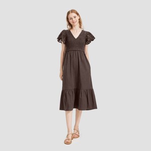 Women's Flutter Short Sleeve Midi A-Line Dress - Universal Thread™ - 1 of 3
