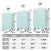 BEAFUP Set of 3  20"/24"/28" in ABS Spinner Wheel Luggage, Matching Color , With Combination Lock (Mint Green) - 3 of 4