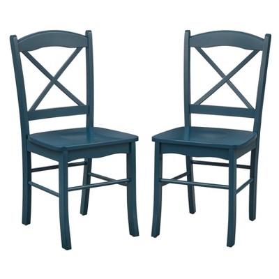 Buylateral Set of 2 Tiffany Farmhouse Cross Back Dining Chairs