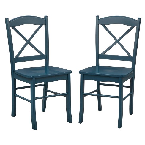 Set Of 2 Tiffany Cross Back Chairs Midnight Blue Buylateral Target