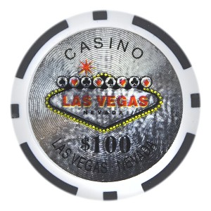 Slickblue 25-Pack Las Vegas 14-Gram Poker Chips, Clay Composite, Heavyweight Casino Style, Holo Inlay, $1-$10K - 1 of 3
