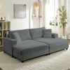 Mjkone Corduroy 2-Seater Chaise Lounge With Storage Ottoman& Armrest,Upholstered Loveseat Sleeper Reclining Sofa Bed Indoor - 3 of 4