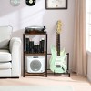 FurnitureR Multifunctional Guitar Stand with Storage Shelves – Industrial Style 3-Tier Music Equipment Rack with Wooden Board, Brown - 4 of 4