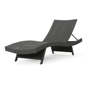 Salem Wicker Lounge with Cover - Gray/Beige - Christopher Knight Home: Weather-Resistant Iron Frame Patio Furniture - 1 of 4
