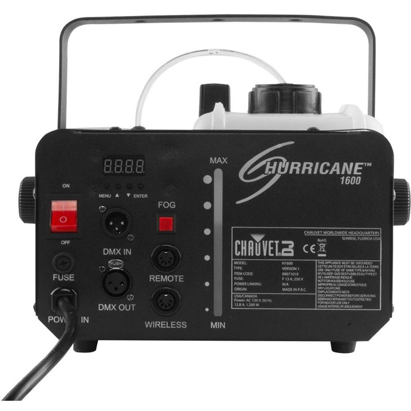 CHAUVET DJ Hurricane 1600 2.4L Pro Fog/Smoke Machine w/FC-T Wired Remote | H1600, 3 of 7