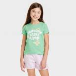 Girls' Short Sleeve 'Awesome Takes Time' Graphic T-Shirt - Cat & Jack™ Soft Green
