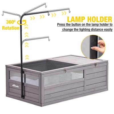 Large Gray Wooden Tortoise Habitat with Acrylic Sides