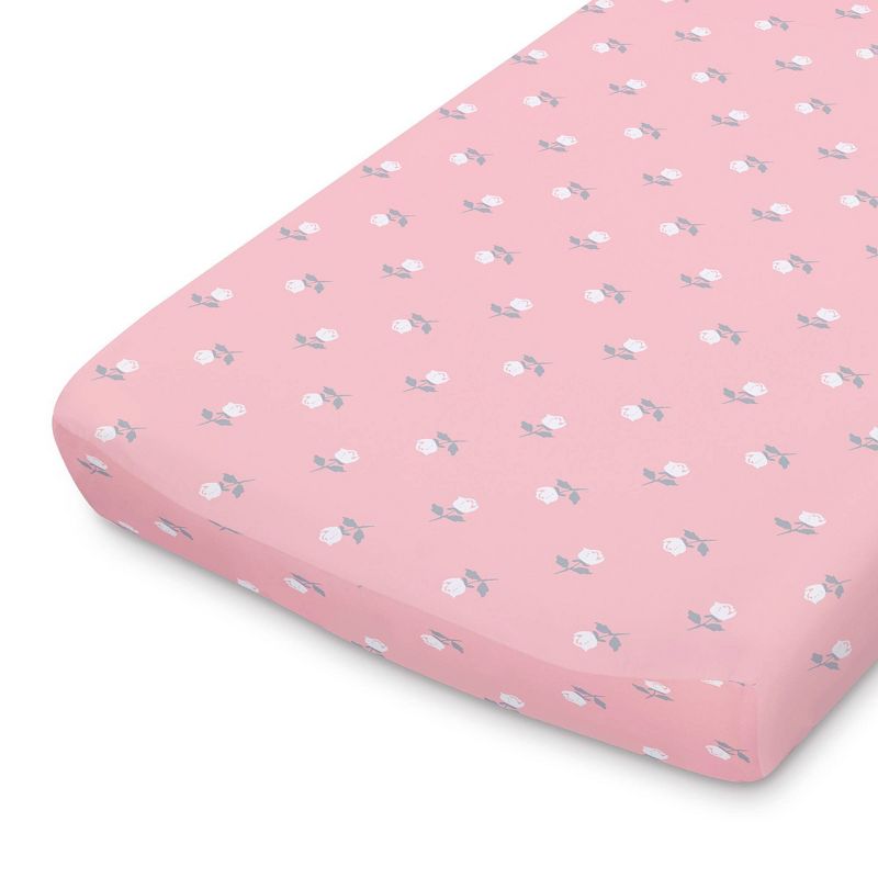 The Peanutshell Changing Pad Covers - Pink Roses/Floral 2pk, 5 of 8