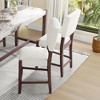 KWPZQEB Bar Stools Set of 4, Fabric Counter Stools with Back & Wood Legs, Upholstered Barstools for Kitchen Island Dining Room - 2 of 4