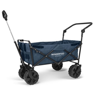 folding wagon with push handle