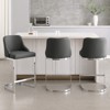 Bekrvio Bar Stools Set of 3, 26” Counter Height with Back - Upholstered PU Leather/Velvet  Steel U-Shaped Base for Kitchen Counter Island - 3 of 4