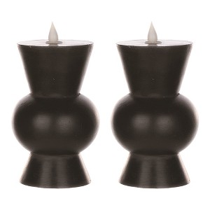 Simplux LED Designer Candle Set – Wax & Plastic – 3.5 x 5.5 Inch, 4 & 8 Hr Timer, Set of 2 By Melrose - 1 of 3