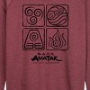 Women's - Avatar: The Last Airbender - Four Elements Lightweight French Terry Wide Neck Long Sleeve Shirt - 2 of 4