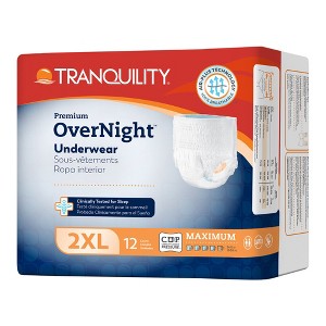 Tranquility Premium OverNight Disposable Underwear Pull On with Tear Away Seams 2X-Large, 2118, 12 Ct - 1 of 4