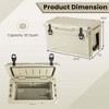 Costway 30 QT Rotomolded Cooler Portable Ice Chest Ice Retention for 5-7 Days Charcoal/Tan - 3 of 4