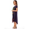 Riviera Sun Womens Embroidered Summer Dress - Short Sleeve Beach Cover Up with Woolen Embroidery- Dresses for Women - 2 of 3