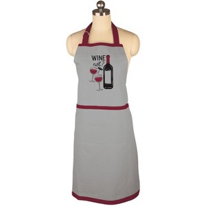 MU Kitchen Adjustable Cotton Designer Apron, 35-Inches, Wine Not - 1 of 1