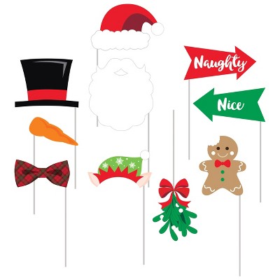 10ct Christmas Photo Booth Props