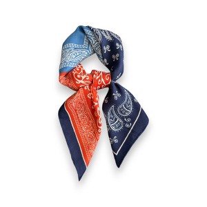 Anna-Kaci Women's Faux Velvet Scarf with Multi-Tone Bandana Patchwork Print 27×27 Inches - 1 of 4
