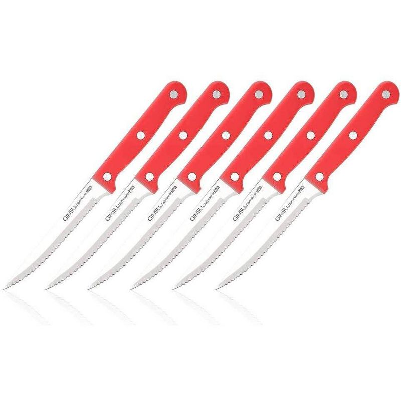Ginsu Kiso Dishwasher Safe 6pc Steak Knife Set Red, 1 of 4