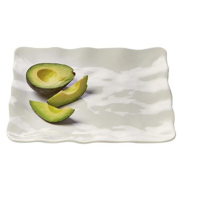 tagltd Formoso White Stoneware Square Dinnerware Serving Tray Platter Dishwasher Safe, 12.0 Inch