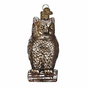 Old World Christmas Blown Glass Ornament for Christmas Tree, Vintage Wise Old Owl - 1 of 4