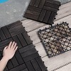 SEVOBAL 10PCS Carpet Tiles Acacia Wood Interlocking Deck Tiles Waterproof Anti-mildew Mold Resistant for Outdoor Spaces, Brown, 12.88"*12.88"*7.13" - 2 of 4
