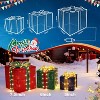 Set of 3 Christmas Lighted Gift Boxes - Pre lit Presents Christmas Boxes with Different Sizes - 2 of 4
