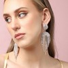 SOHI Women's Silver  Bling Cluster Drop Earrings - 3 of 3