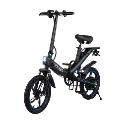 Voyager Pro ebike - Electric bike with dual hydraulic disc brakes, front and rear suspension and 16” pneumatic tires