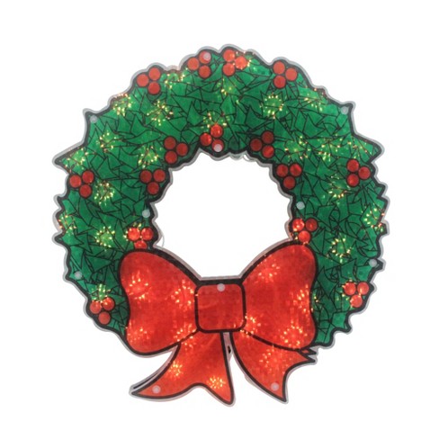 Northlight 15 Lighted Holographic Christmas Wreath Window