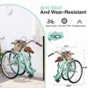 YONWAY 24 Inch Single Speed Folding Lady Bike , Durable Steel Frame Cruiser Bike,with Dual Brakes,Basket & Rear Rack  for Commuting - 3 of 4