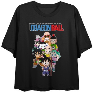 Dragon Ball Z Character Group on Women’s Black Crop- - 1 of 2
