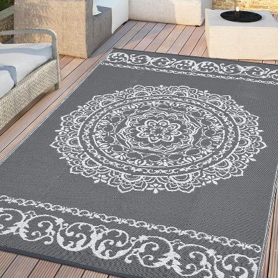 Reversible Outdoor Rug - Stain-Resistant, Easy-Clean Camping Mat for Porch, Deck, Beach & Garden
