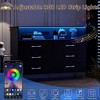 Wooden 6 Drawers Dresser with Power Outlet & LED Light and Open Storage, Wide TV Stand Organizer for Bedroom, Living Room, Entryway, Hallway - 2 of 4