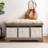 42" Upholstered Wood Entryway Bench with Storage Gray Wash - Saracina Home - 4 of 4