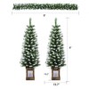 SEVABAL Artificial Trees, 3-Piece Christmas Decoration Set for Festive Entryway and Fireplace Display, Green, 19.7"*19.7"*47.2" - 2 of 4