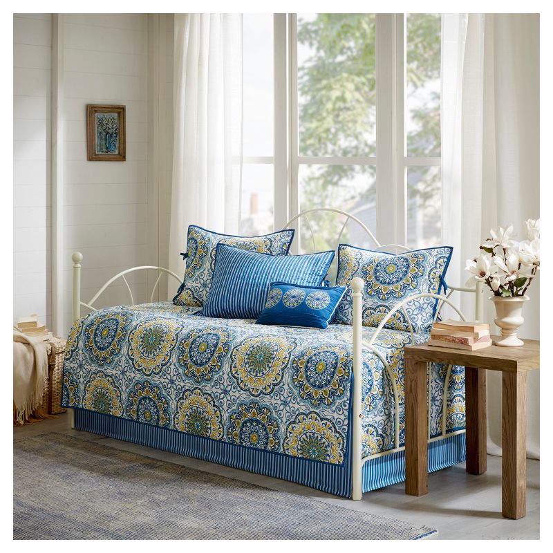 Blue Menara Daybed Cover Set 75&#34;x39&#34; 6pc, 1 of 8