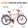 RISOKEYS 26 Inch Vintage Commuting Adult Cruiser Bicycle, 7 Speed Commuter Steel Frame Bike for Commuting to Work Shopping Hanging Out - 4 of 4