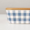 45oz Gingham Bamboo-Melamine Bento Food Storage Box with Wood Lid Blue/Cream - Hearth & Hand™ with Magnolia - image 4 of 4