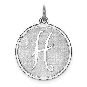 Black Bow Jewelry Sterling Silver, Makayla Collection, 20mm Disc Initial H Pendant - 1 of 4