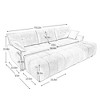 DOMETOUR 3-Seater Sofa Set with 3 Ottomans & Pillows, Solid Wood Frame, Textured Chenille, for Living Room/Office/Hotel, Blue - 4 of 4