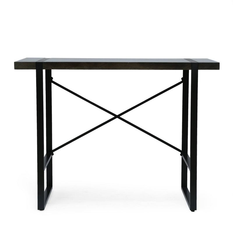 Glentana Modern Industrial Handcrafted Mango Wood Counter Height Desk Brown/Black - Christopher Knight Home, 3 of 8