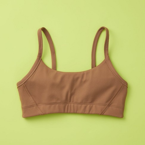 Girls Quality Double Layered Full Support High Impact Sports Bra By  Yellowberry - Small, Mocha Brown : Target