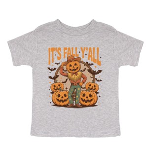 It's Fall Y'all Pumpkin Cowboy - Youth Short Sleeve Graphic T-Shirt and Toddler Short Sleeve Graphic T-Shirt - 1 of 3