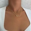 Adornia 14k Gold Plated CZ Rounded Rectangle Pendant Necklace - 2 of 4